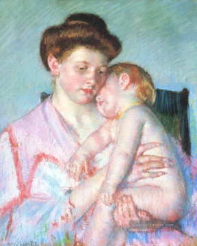 Mary Cassatt Werke - Sleepy Baby Mütter Kinder Mary Cassatt